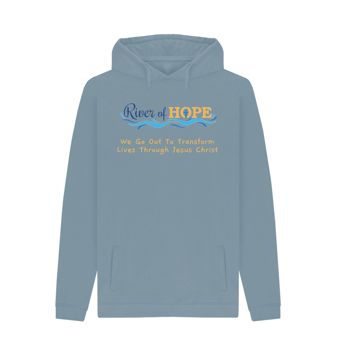 Stone Blue Printed Hoody Front