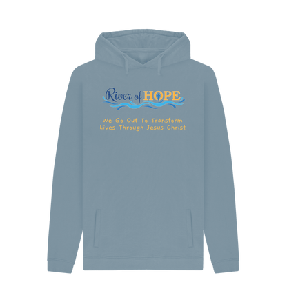 Stone Blue Printed Hoody Front
